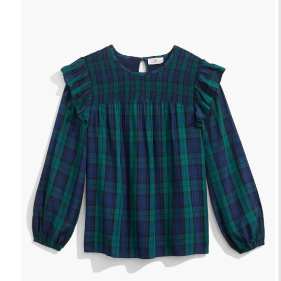 NWT Vineyard Vines Blackwatch Ruffle LS Popover - Picture 3 of 9